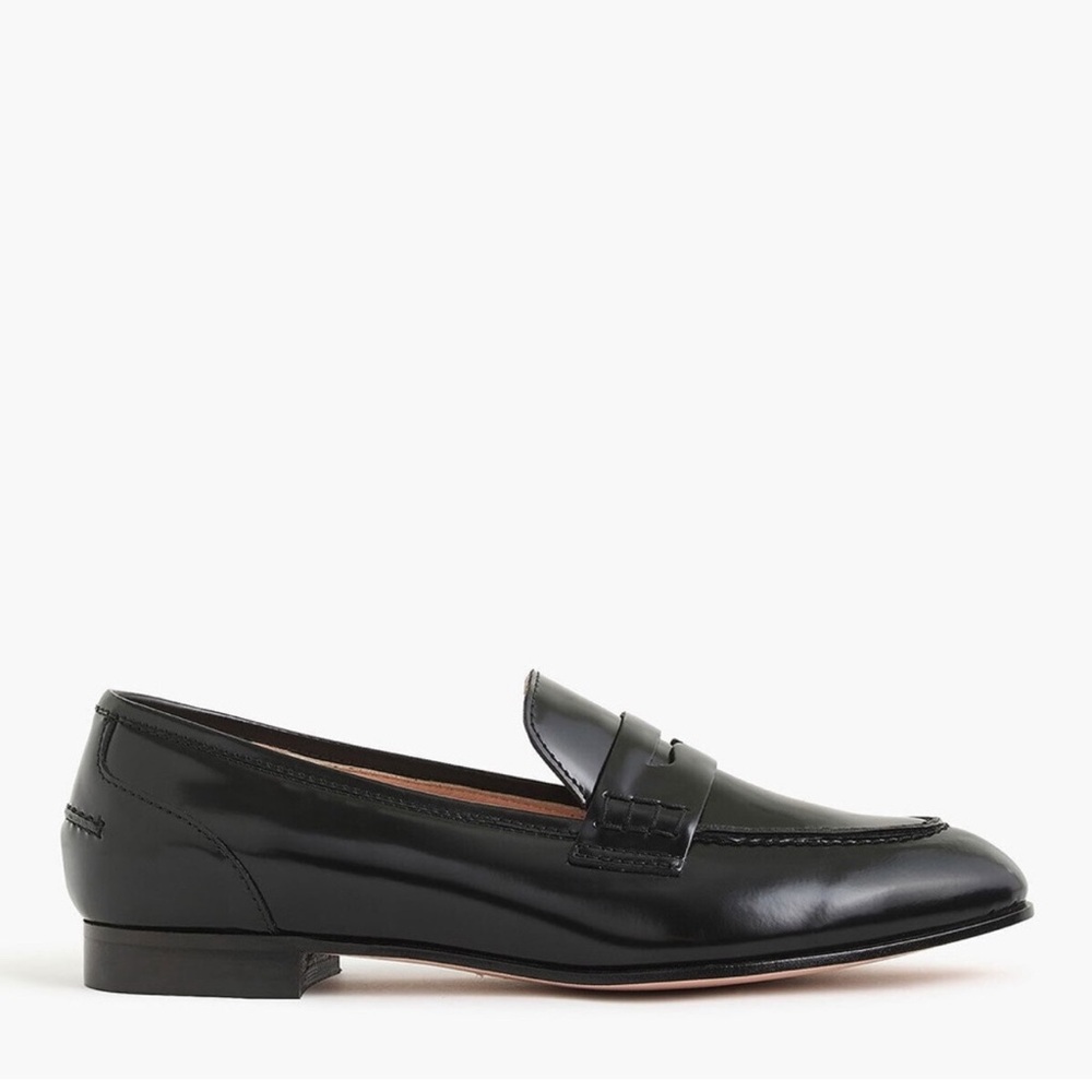 J.CREW | Academy Classic Penny Loafer in Black Spazzolato Leather | 7.5